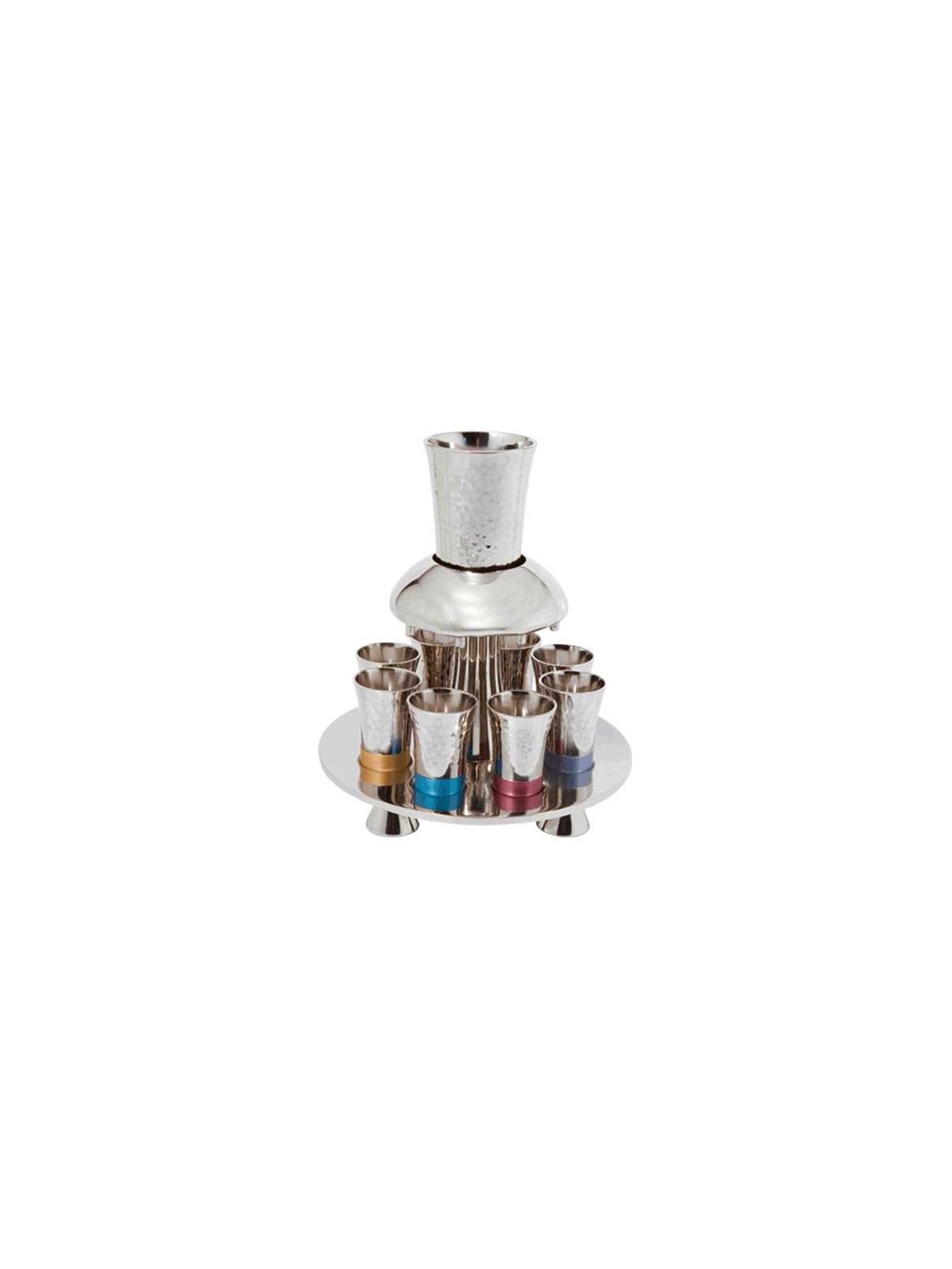 Multicolor Banded Kiddush Fountain | Kiddush Cups | Judaica